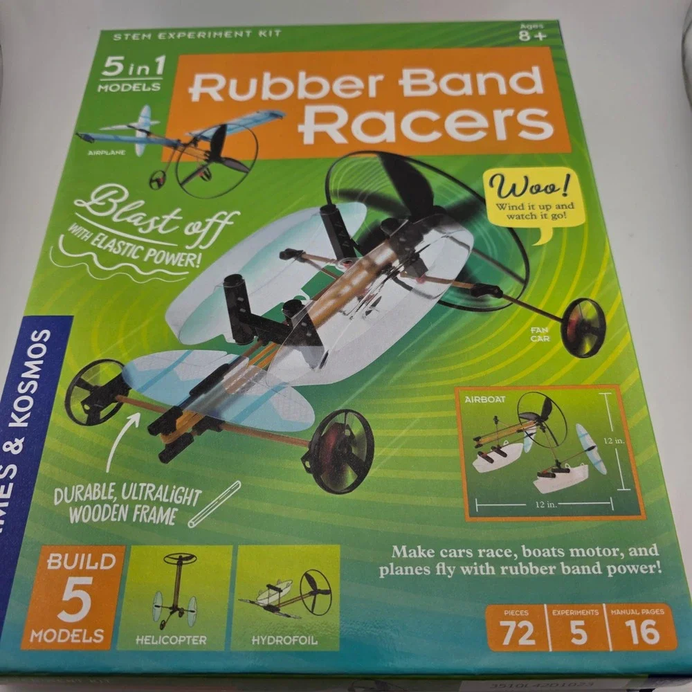 Thames and‎ Kosmos Rubber Band Racers 5 in 1 STEM Experiment Kit New